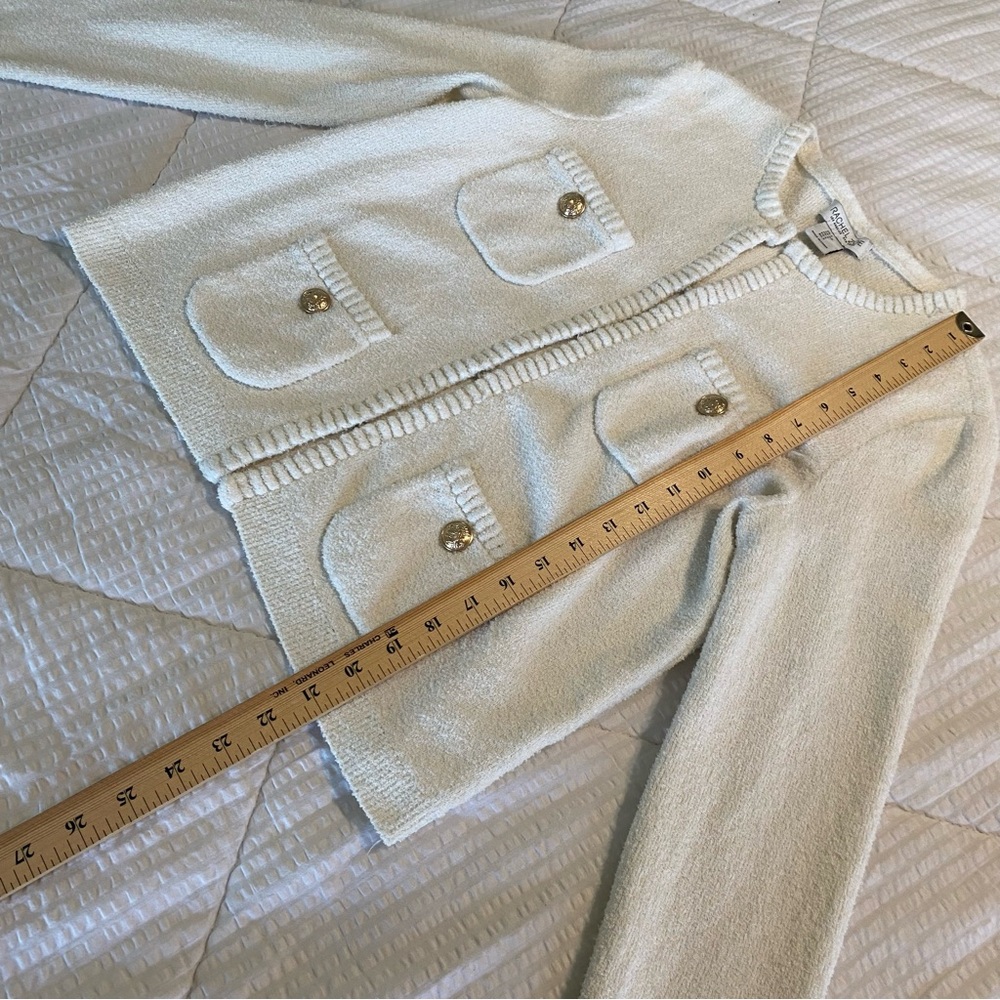 Rachel Zoe Cream Cardigan Sweater Gold Buttons Size: Small - Picture 5 of 12